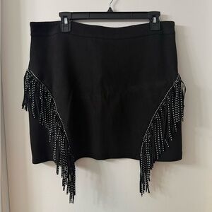 Black Skirt/Shorts with Fringe Details